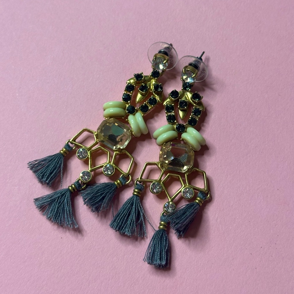 Stella & Dot Nila Chandelier and Fringe Earrings